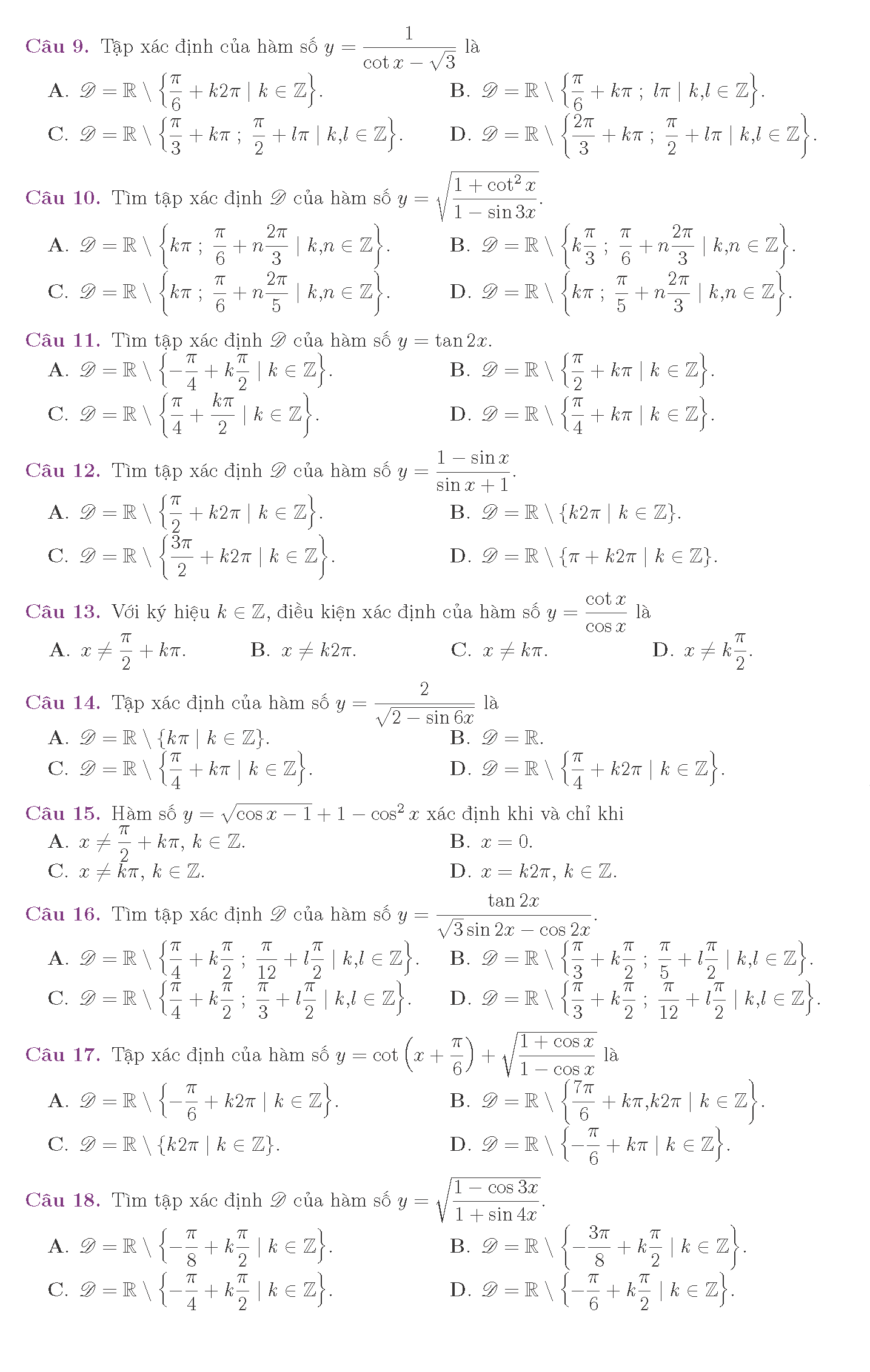 Tài liệu về phương trình lượng giác 6