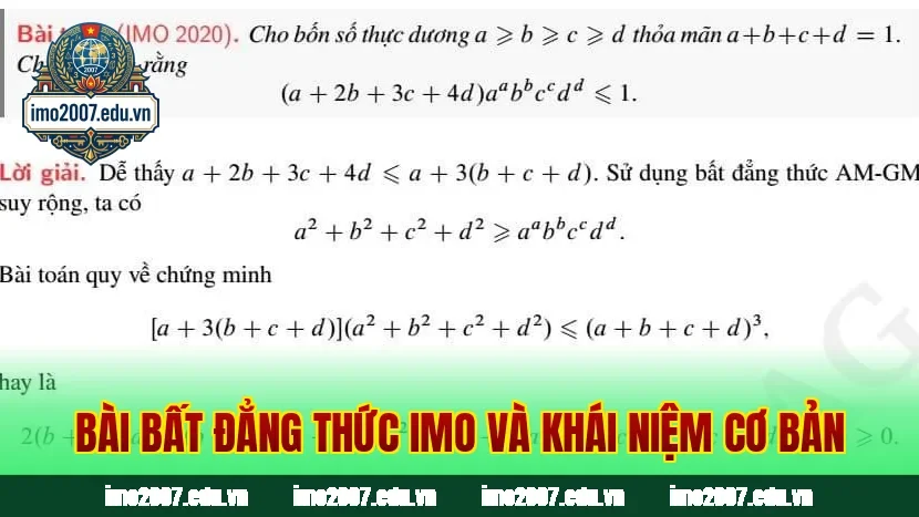 Bài bất đẳng thức IMO và khái niệm cơ bản