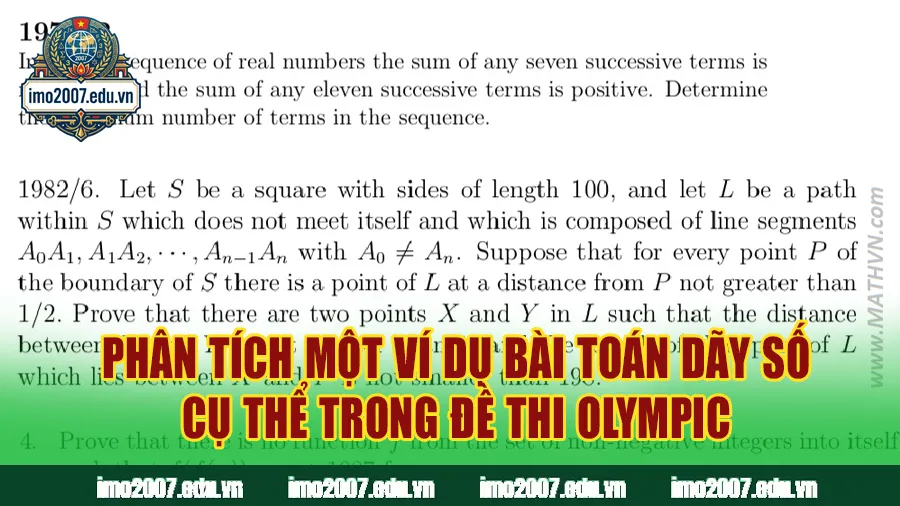 Phân tích một ví dụ bài toán dãy số cụ thể trong đề thi Olympic