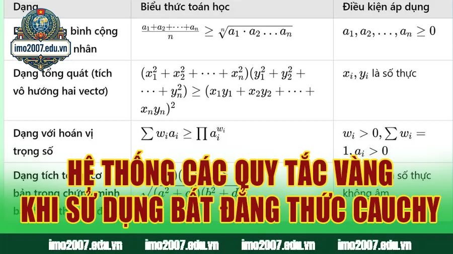 Hệ thống các quy tắc vàng khi sử dụng bất đẳng thức Cauchy