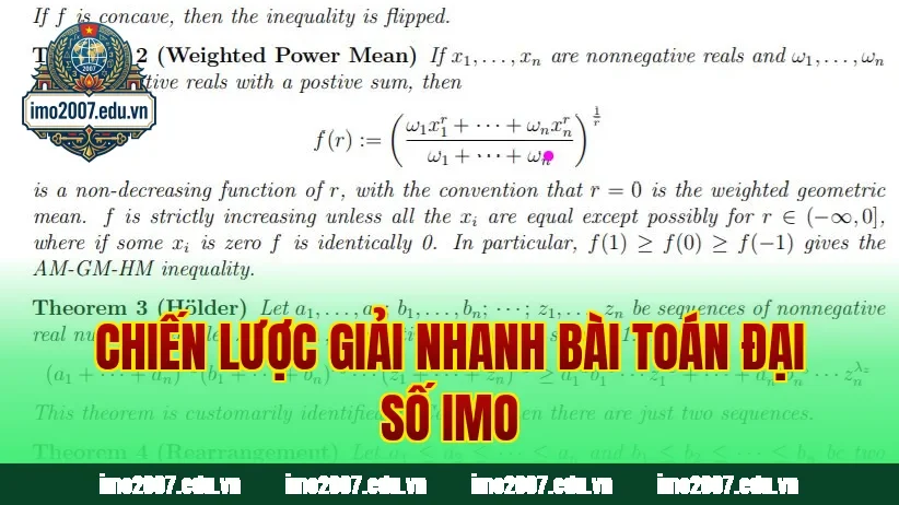 Chiến lược giải nhanh bài toán đại số IMO
