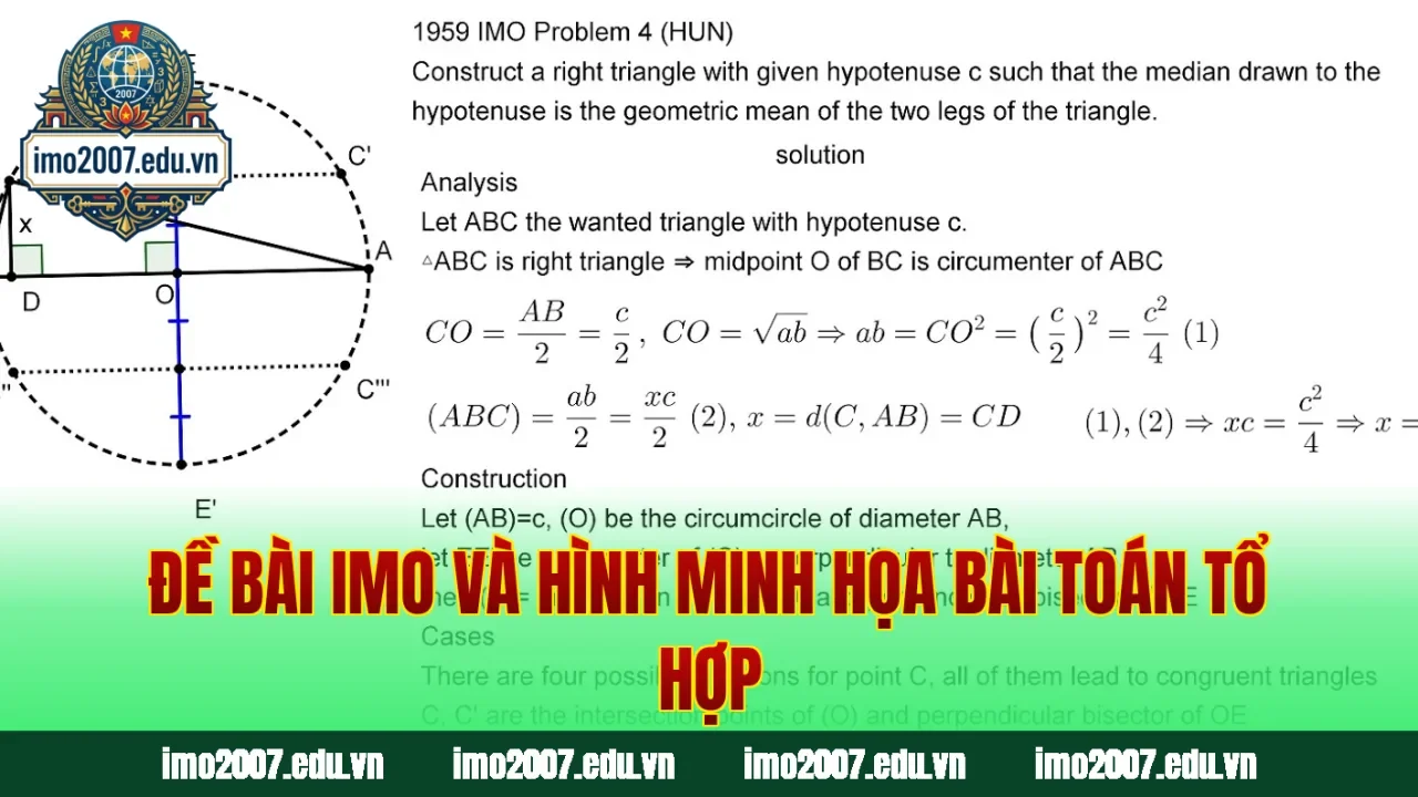 Đề bài IMO và hình minh họa bài toán tổ hợp