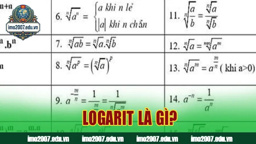 Logarit là gì? Khái niệm và điều kiện tồn tại