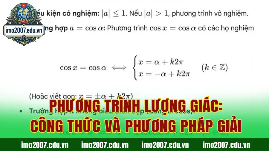 Phương Trình Lượng Giác: Công Thức Và Phương Pháp Giải