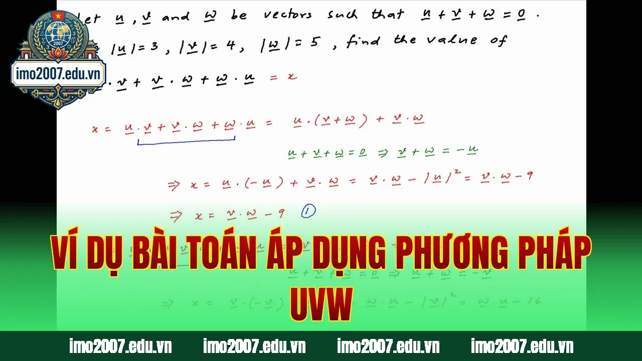 Ví dụ bài toán áp dụng phương pháp UVW