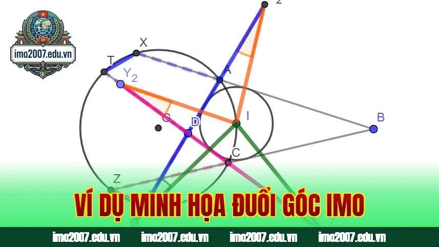 Ví dụ minh họa đuổi góc IMO